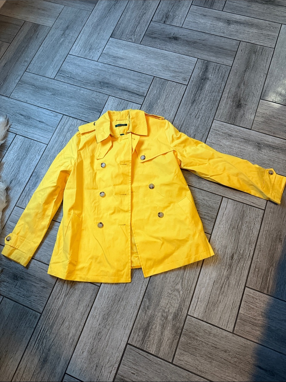 Ralph Lauren Yellow Double-Breasted Trench Coat